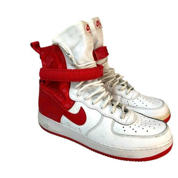 nike sf air force 1 high white university red